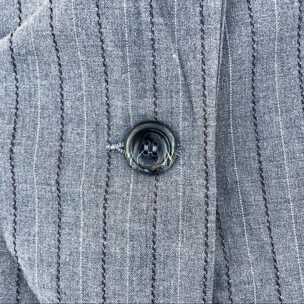 KIM RODGERS Stripped Grey One Botton Blazer Size 18 - Picture 3 of 5